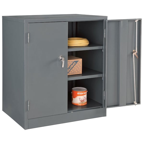 Global Industrial Counter Height Storage Cabinet, 42 in H, 36 in W, Gray 269872GY - main